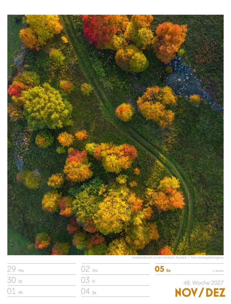 Weitere Ansicht: Welt von Oben Wochenplaner Luftbild-Kalender 2027 | Ackermann Kunstverlag GmbH