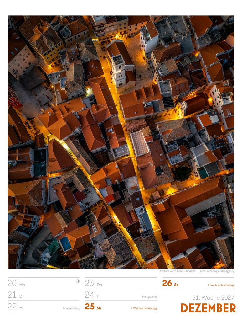 Weitere Ansicht: Welt von Oben Wochenplaner Luftbild-Kalender 2027 | Ackermann Kunstverlag GmbH