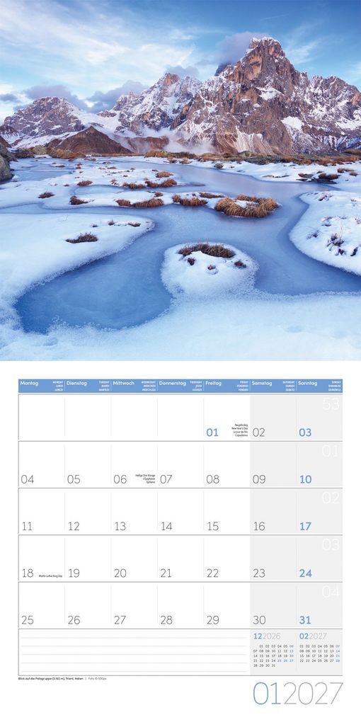 Weitere Ansicht: Alpen Kalender 2027 - 30x30 - Art12 | Ackermann Kunstverlag GmbH