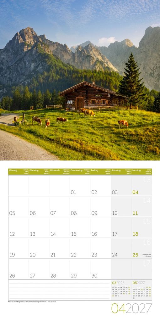 Weitere Ansicht: Alpen Kalender 2027 - 30x30 - Art12 | Ackermann Kunstverlag GmbH