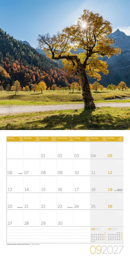 Weitere Ansicht: Alpen Kalender 2027 - 30x30 - Art12 | Ackermann Kunstverlag GmbH