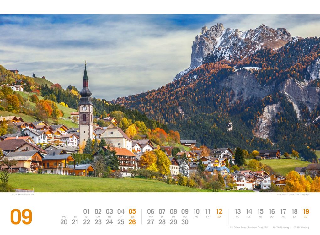 Weitere Ansicht: Südtirol ReiseLust Kalender 2027 | von Bozen bis zu den drei Zinnen | Ackermann Kunstverlag GmbH