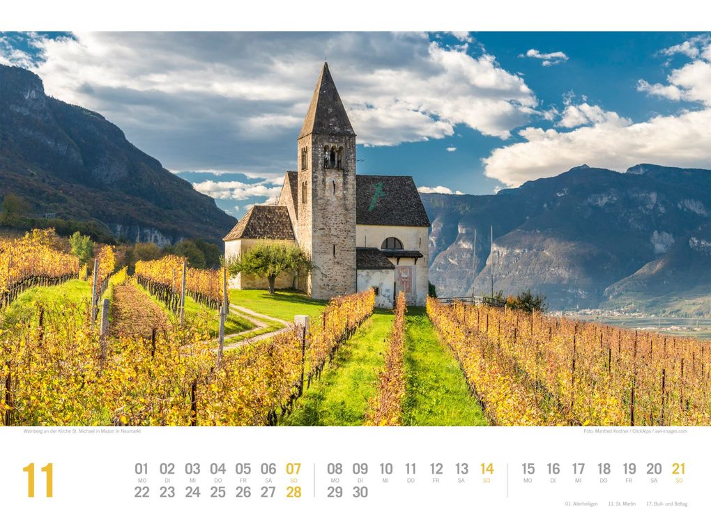 Weitere Ansicht: Südtirol ReiseLust Kalender 2027 | von Bozen bis zu den drei Zinnen | Ackermann Kunstverlag GmbH