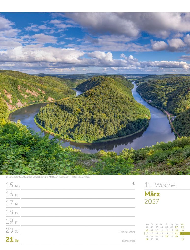 Weitere Ansicht: Malerisches Deutschland Wochenplaner Kalender 2027 | Ackermann Kunstverlag GmbH