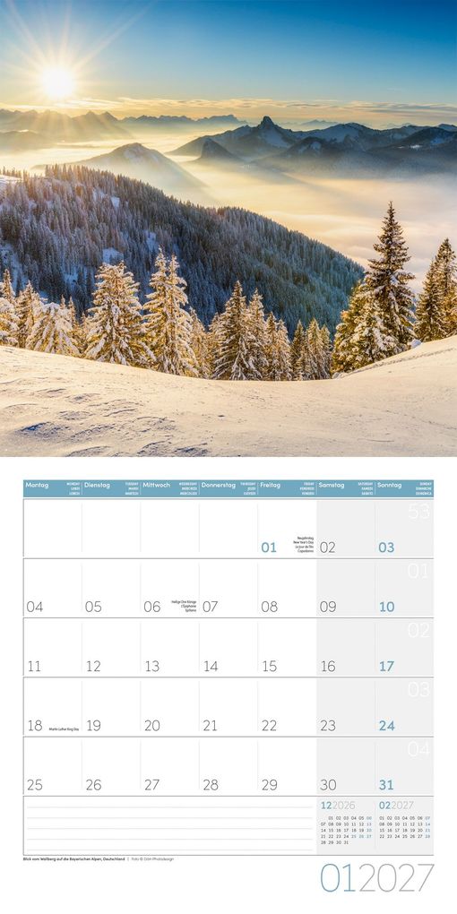 Weitere Ansicht: Magie des Lichts Kalender 2027 - 30x30 - Art12 | Ackermann Kunstverlag GmbH