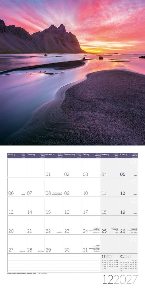 Weitere Ansicht: Magie des Lichts Kalender 2027 - 30x30 - Art12 | Ackermann Kunstverlag GmbH