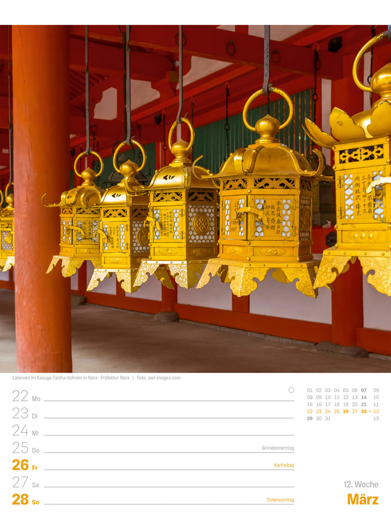 Weitere Ansicht: Japan Wochenplaner Kalender 2027 | Das Land der aufgehenden Sonne | Ackermann Kunstverlag GmbH
