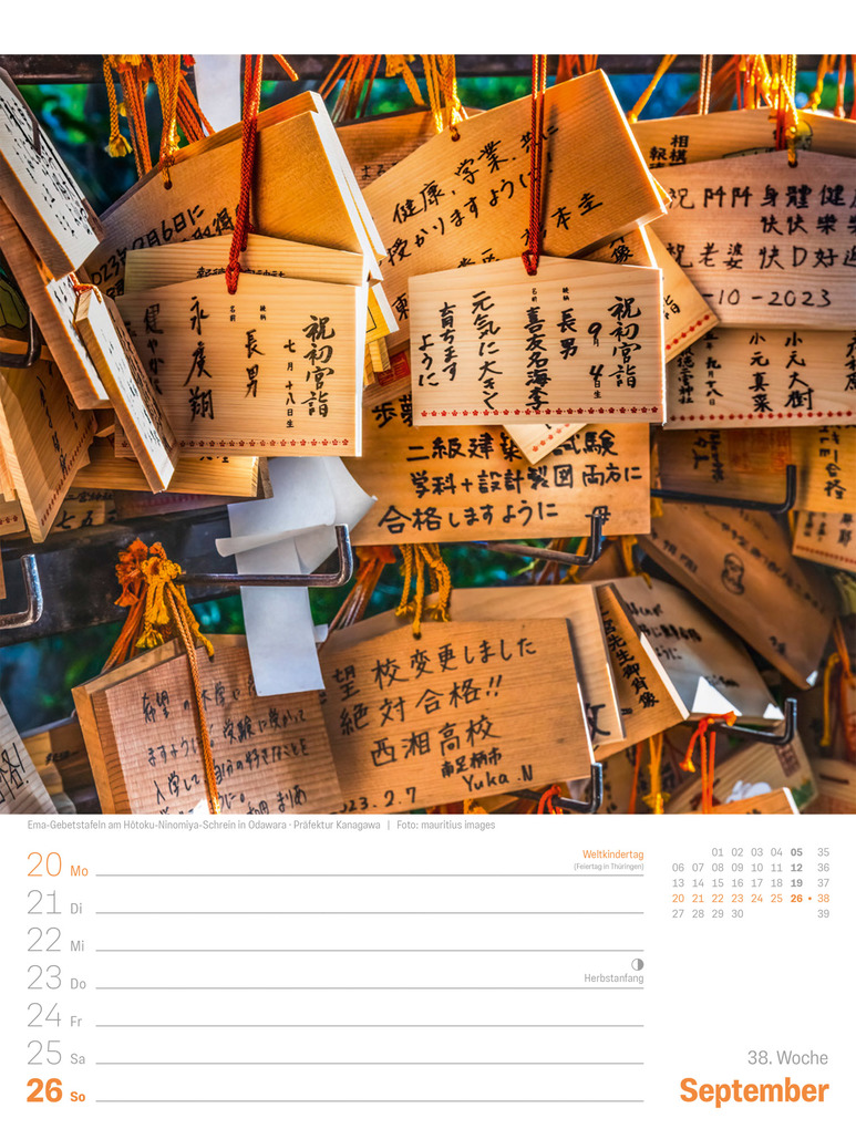 Weitere Ansicht: Japan Wochenplaner Kalender 2027 | Das Land der aufgehenden Sonne | Ackermann Kunstverlag GmbH