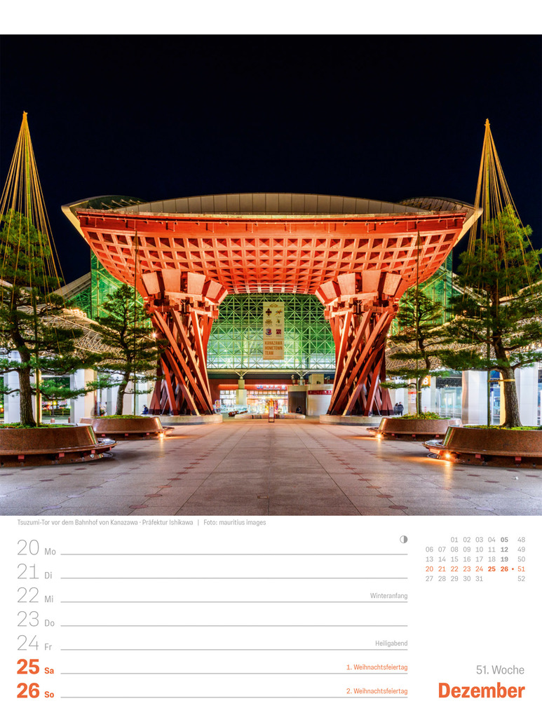 Weitere Ansicht: Japan Wochenplaner Kalender 2027 | Das Land der aufgehenden Sonne | Ackermann Kunstverlag GmbH