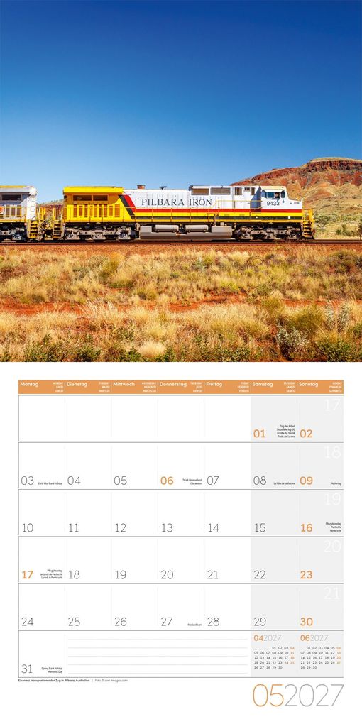 Weitere Ansicht: Lokomotiven Kalender 2027 - 30x30 - Art12 | Ackermann Kunstverlag GmbH