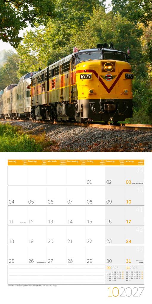 Weitere Ansicht: Lokomotiven Kalender 2027 - 30x30 - Art12 | Ackermann Kunstverlag GmbH