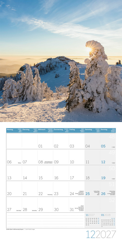 Weitere Ansicht: Naturwunder Deutschland Kalender 2027 - 30x30 - Art12 | Ackermann Kunstverlag GmbH