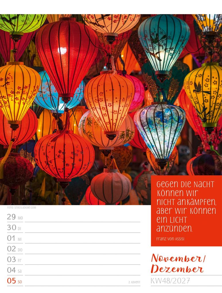 Weitere Ansicht: Augenblicke der Achtsamkeit Wochenplaner Kalender 2027 | Ackermann Kunstverlag GmbH