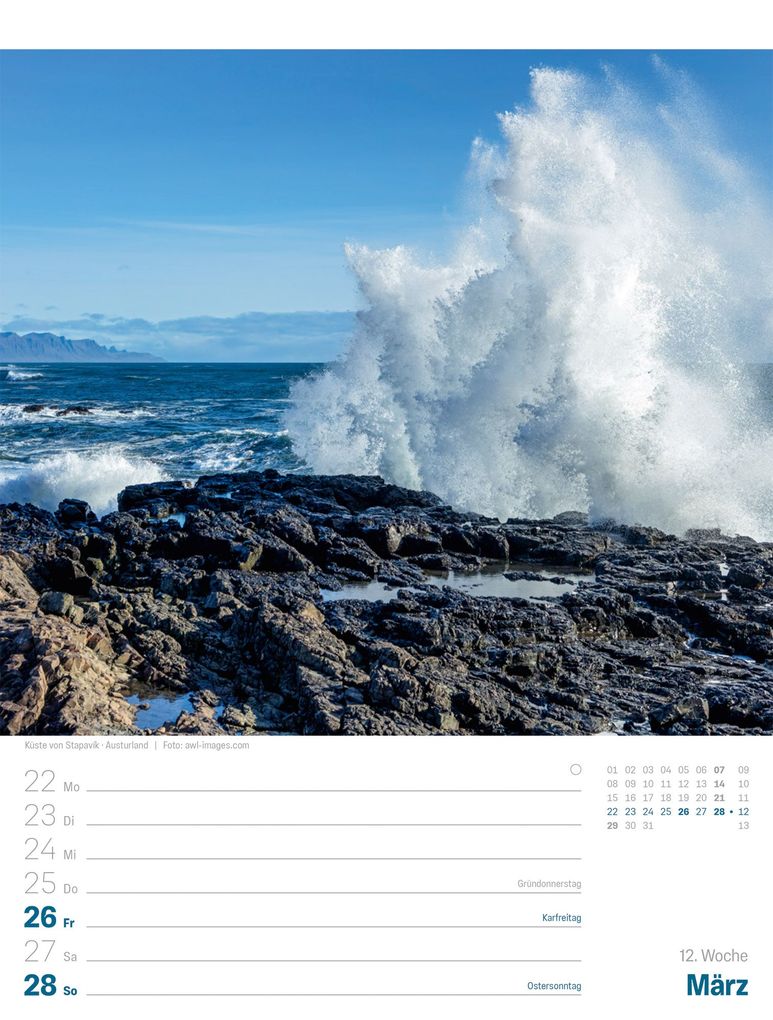 Weitere Ansicht: Island Wochenplaner Kalender 2027 | Die Insel aus Feuer und Eis | Ackermann Kunstverlag GmbH