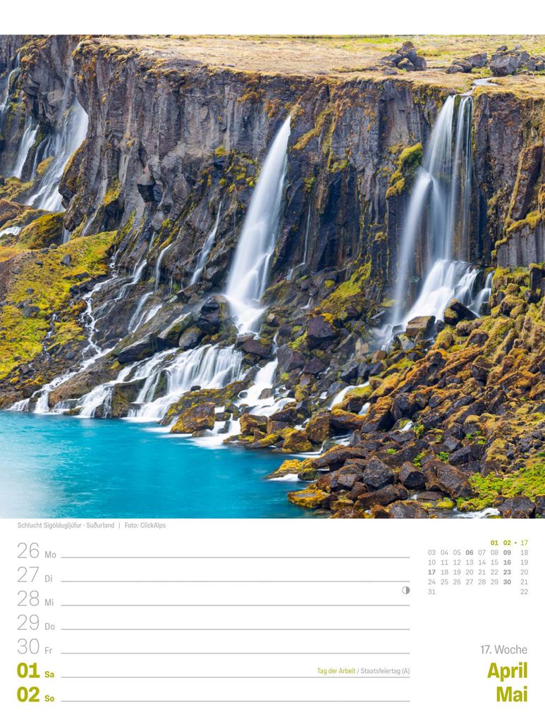 Weitere Ansicht: Island Wochenplaner Kalender 2027 | Die Insel aus Feuer und Eis | Ackermann Kunstverlag GmbH