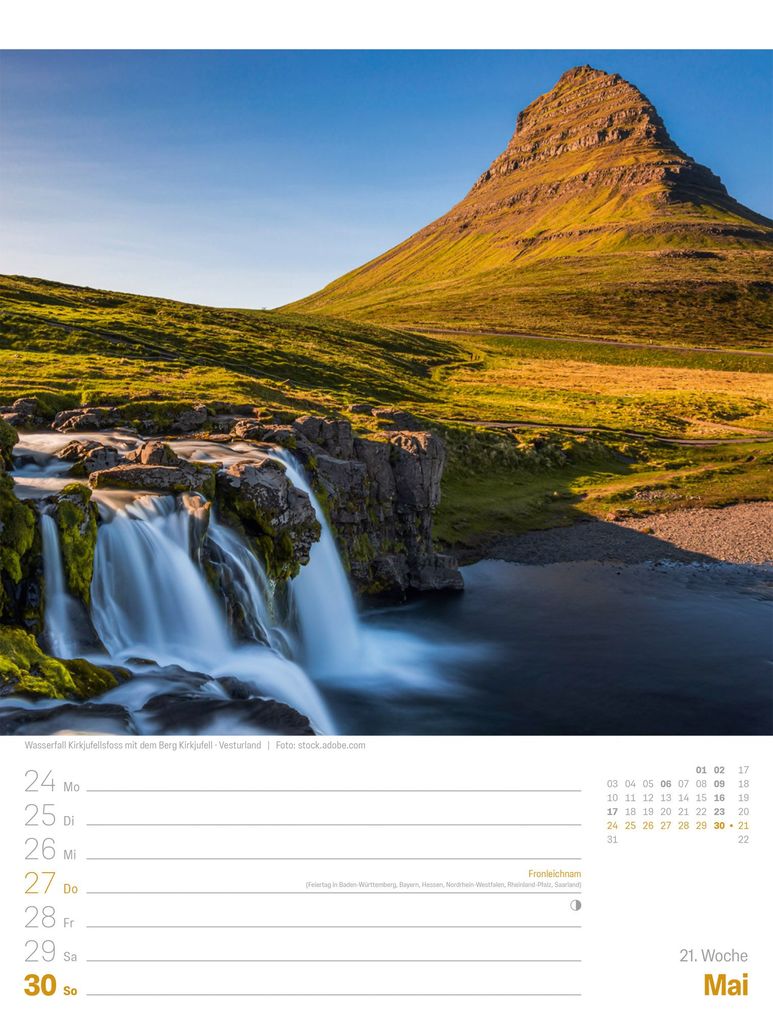 Weitere Ansicht: Island Wochenplaner Kalender 2027 | Die Insel aus Feuer und Eis | Ackermann Kunstverlag GmbH