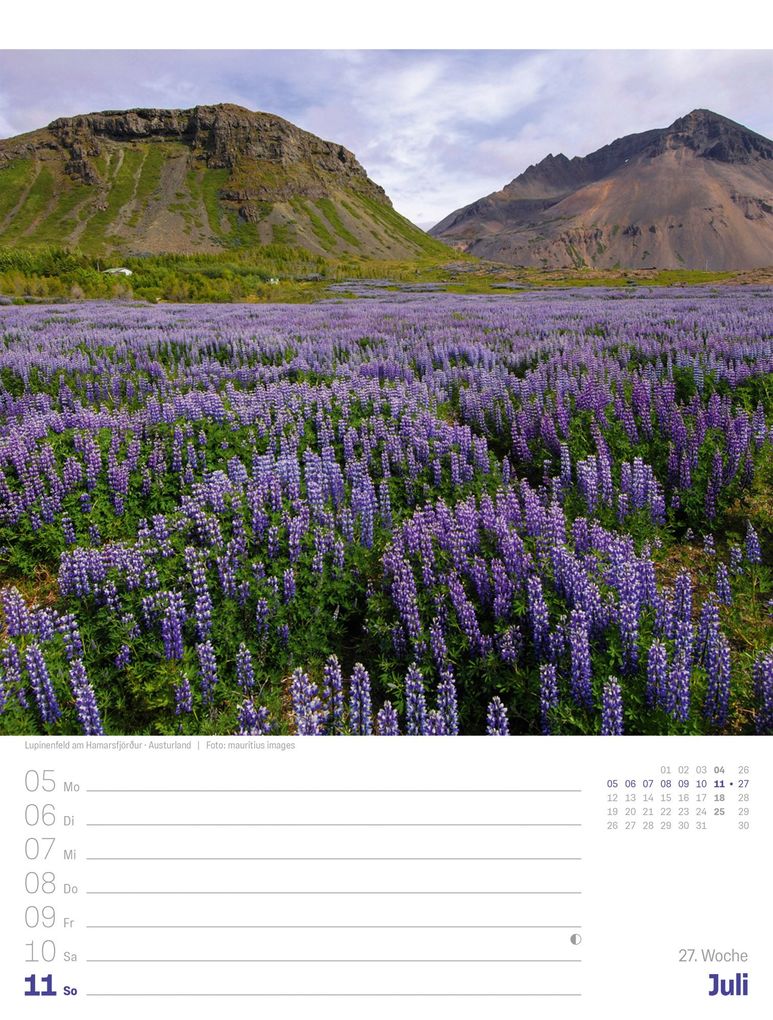 Weitere Ansicht: Island Wochenplaner Kalender 2027 | Die Insel aus Feuer und Eis | Ackermann Kunstverlag GmbH