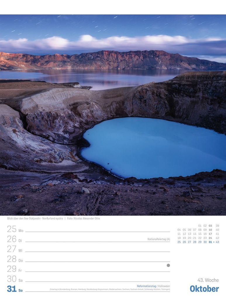 Weitere Ansicht: Island Wochenplaner Kalender 2027 | Die Insel aus Feuer und Eis | Ackermann Kunstverlag GmbH