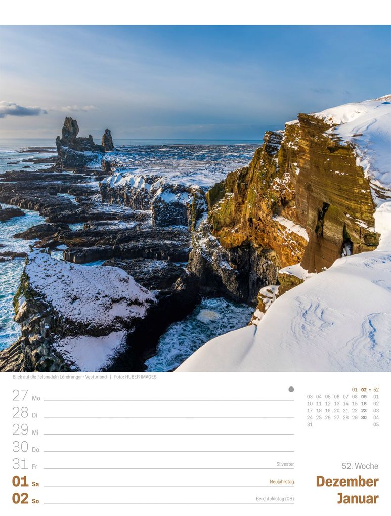 Weitere Ansicht: Island Wochenplaner Kalender 2027 | Die Insel aus Feuer und Eis | Ackermann Kunstverlag GmbH