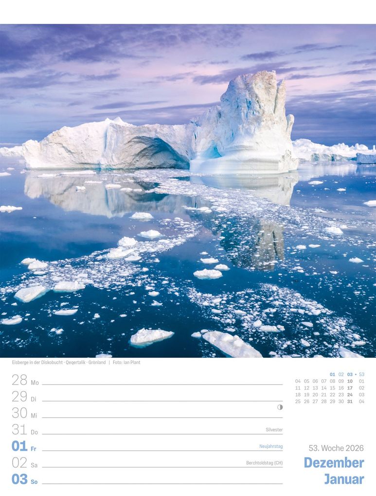 Weitere Ansicht: Planet Erde Wochenplaner Kalender 2027 | Landschaften der Welt | Ackermann Kunstverlag GmbH