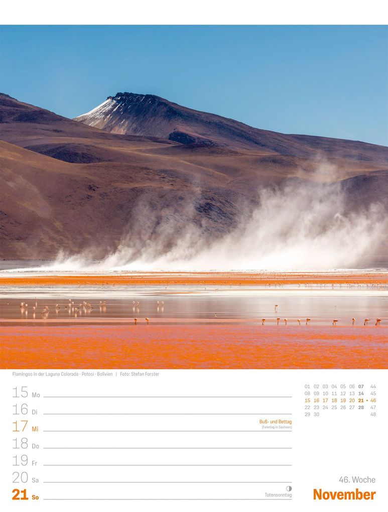 Weitere Ansicht: Planet Erde Wochenplaner Kalender 2027 | Landschaften der Welt | Ackermann Kunstverlag GmbH