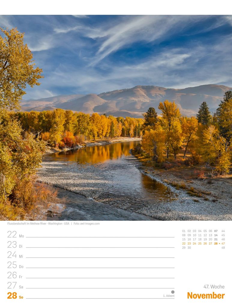Weitere Ansicht: Planet Erde Wochenplaner Kalender 2027 | Landschaften der Welt | Ackermann Kunstverlag GmbH