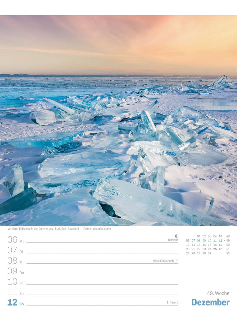 Weitere Ansicht: Planet Erde Wochenplaner Kalender 2027 | Landschaften der Welt | Ackermann Kunstverlag GmbH