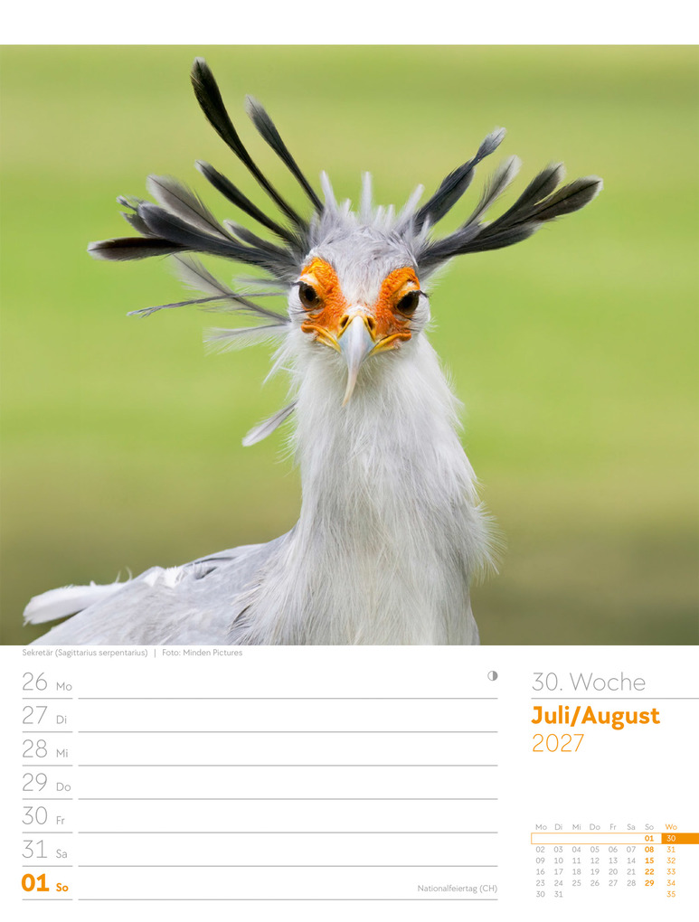 Weitere Ansicht: Vögel Wochenplaner Kalender 2027 | Ackermann Kunstverlag GmbH