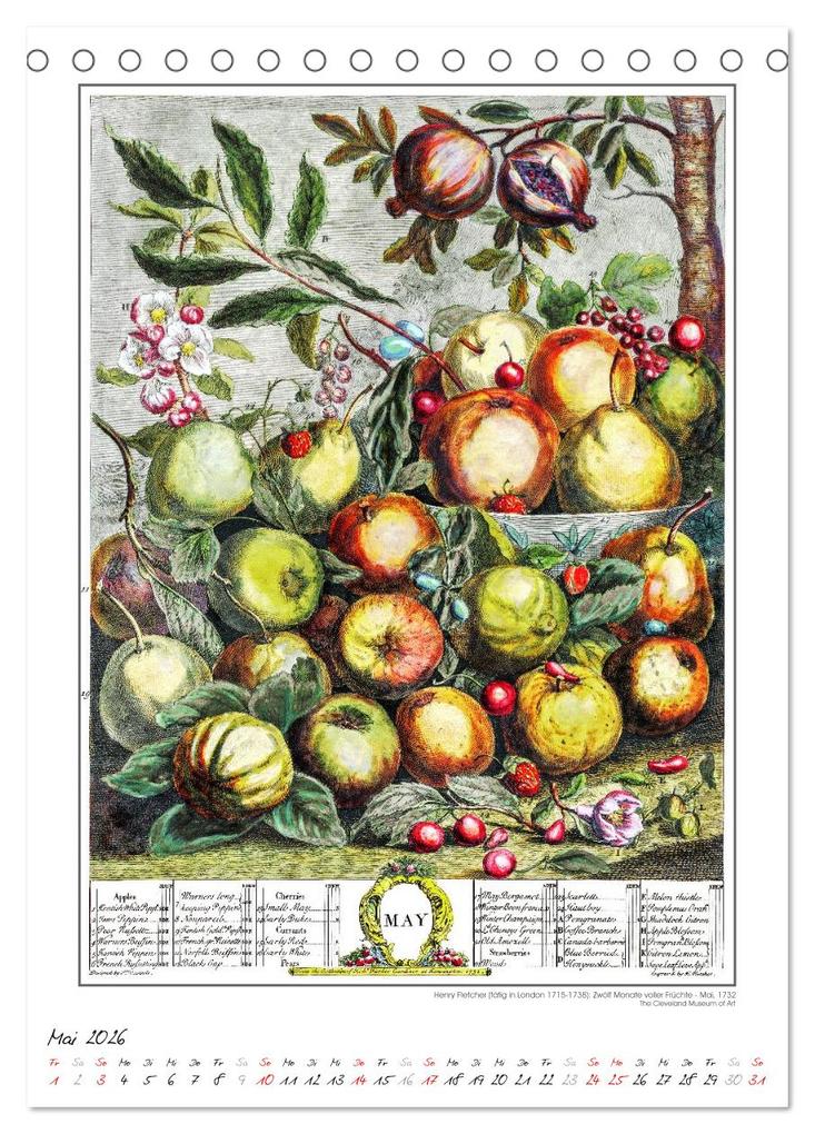Weitere Ansicht: Henry Fletcher. Blumen und Früchte - Kunstkalender (Tischkalender 2026 DIN A5 hoch), CALVENDO Monatskalender | time4arts Kunstkalender, Calvendo, Timearts Kunstkalender
