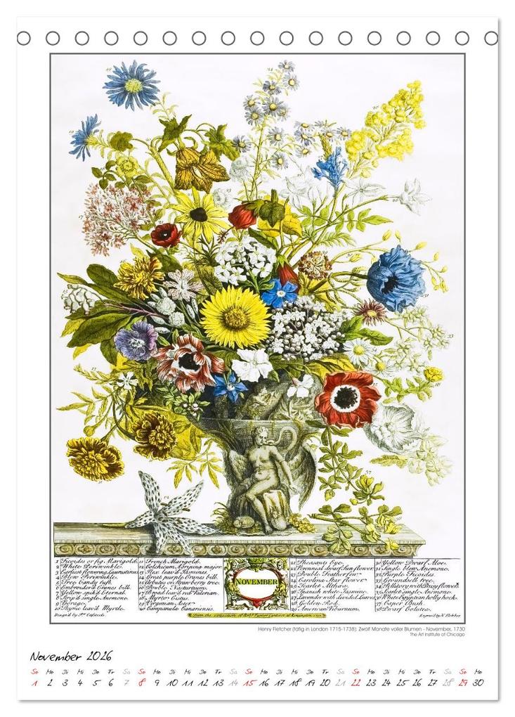 Weitere Ansicht: Henry Fletcher. Blumen und Früchte - Kunstkalender (Tischkalender 2026 DIN A5 hoch), CALVENDO Monatskalender | time4arts Kunstkalender, Calvendo, Timearts Kunstkalender