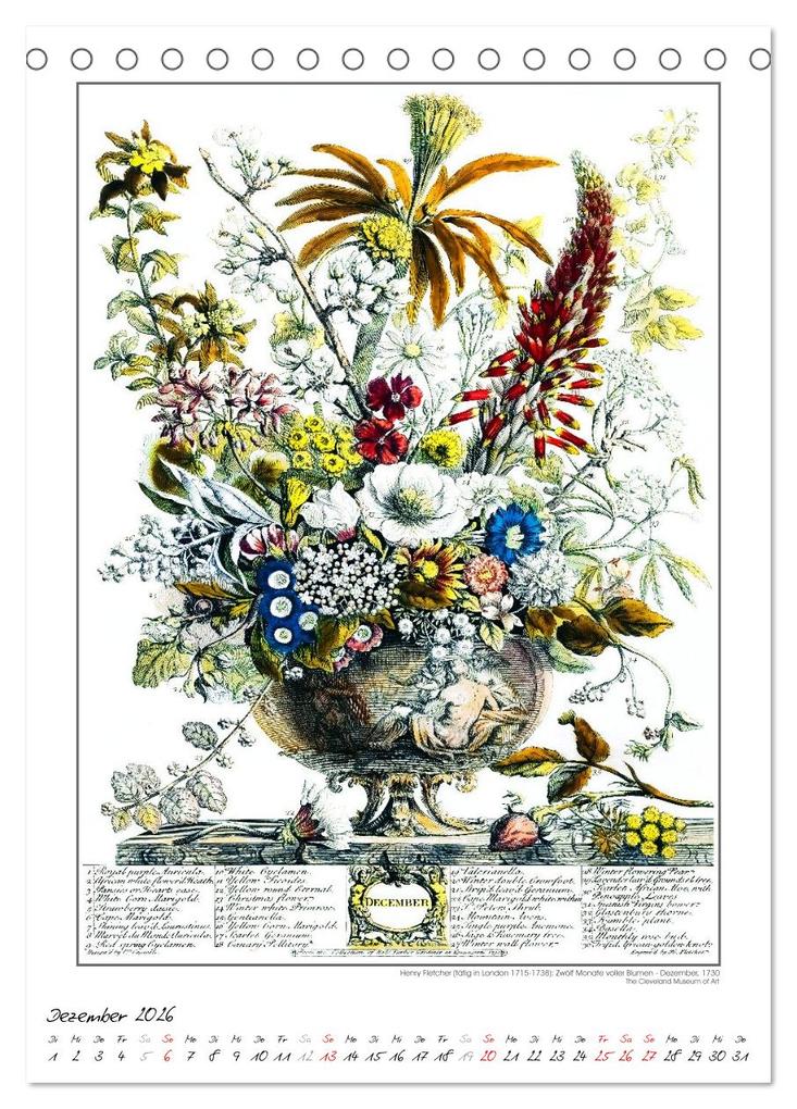 Weitere Ansicht: Henry Fletcher. Blumen und Früchte - Kunstkalender (Tischkalender 2026 DIN A5 hoch), CALVENDO Monatskalender | time4arts Kunstkalender, Calvendo, Timearts Kunstkalender