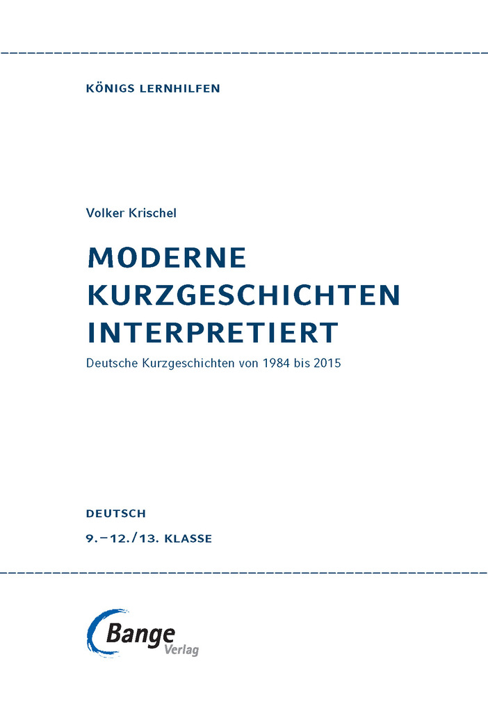 Weitere Ansicht: Moderne Kurzgeschichten interpretiert | Volker Krischel