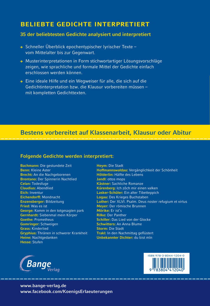 Weitere Ansicht: Beliebte Gedichte interpretiert. | Thomas Möbius