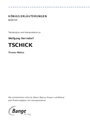 Weitere Ansicht: Tschick von Wolfgang Herrndorf - Textanalyse und Interpretation | Wolfgang Herrndorf