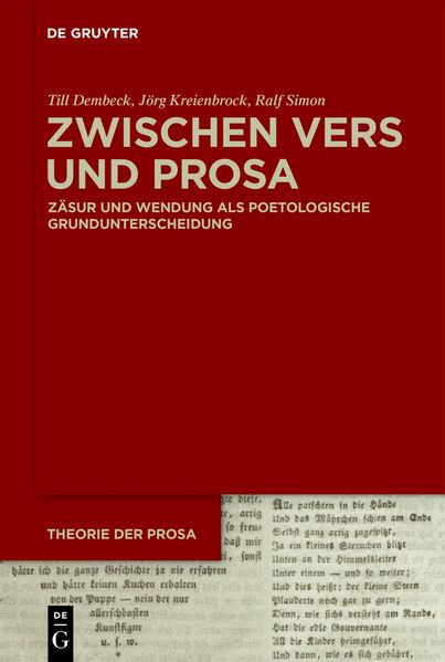 Produktbild: Zwischen Vers und Prosa | Till Dembeck, Jörg Kreienbrock, Ralf Simon