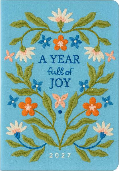 Produktbild: Taschenkalender A5 2027: A Year full of Joy, bestickt, hellblau