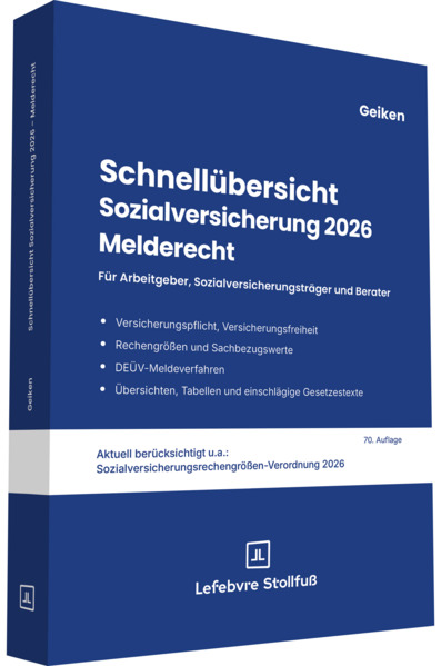 Produktbild: Schnellübersicht Sozialversicherung 2026 Melderecht | Manfred Geiken