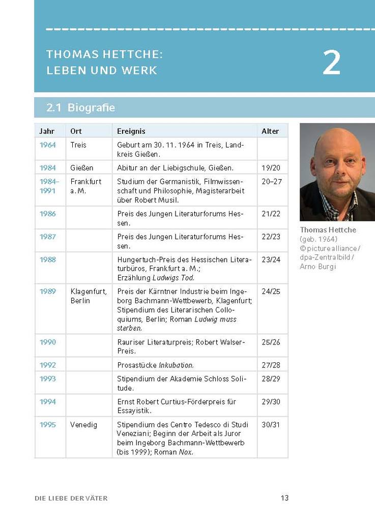 Weitere Ansicht: Die Liebe der Väter von Thomas Hettche - Textanalyse und Interpretation | Thomas Hettche