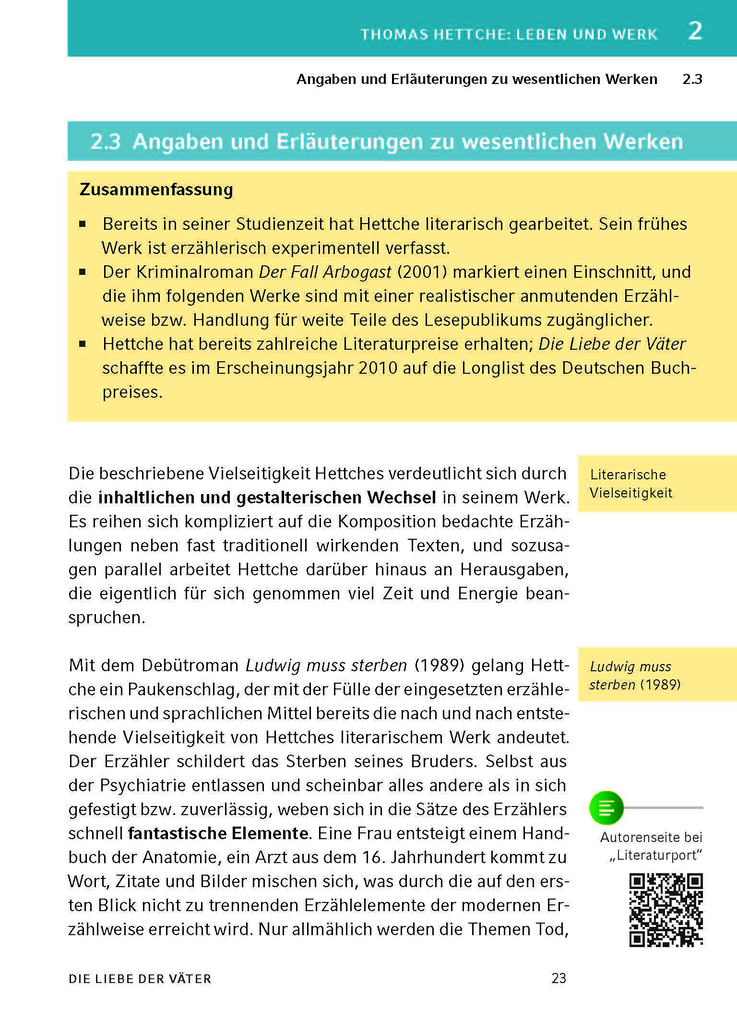 Weitere Ansicht: Die Liebe der Väter von Thomas Hettche - Textanalyse und Interpretation | Thomas Hettche