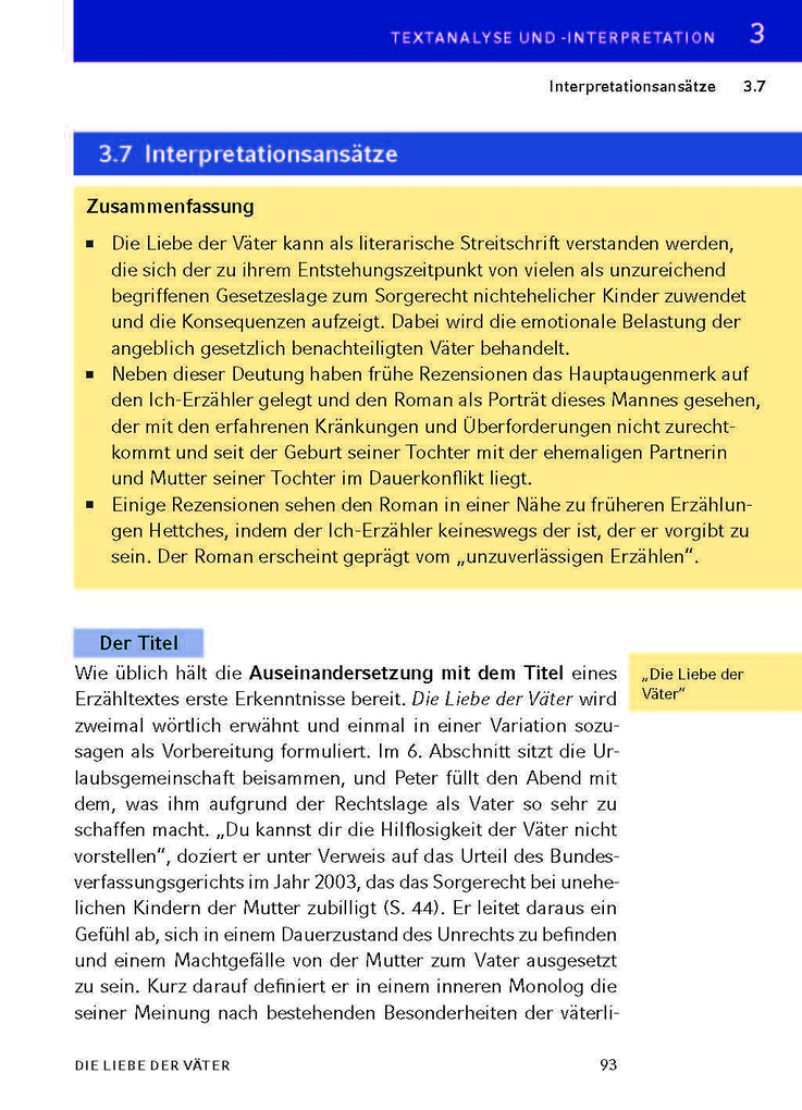 Weitere Ansicht: Die Liebe der Väter von Thomas Hettche - Textanalyse und Interpretation | Thomas Hettche