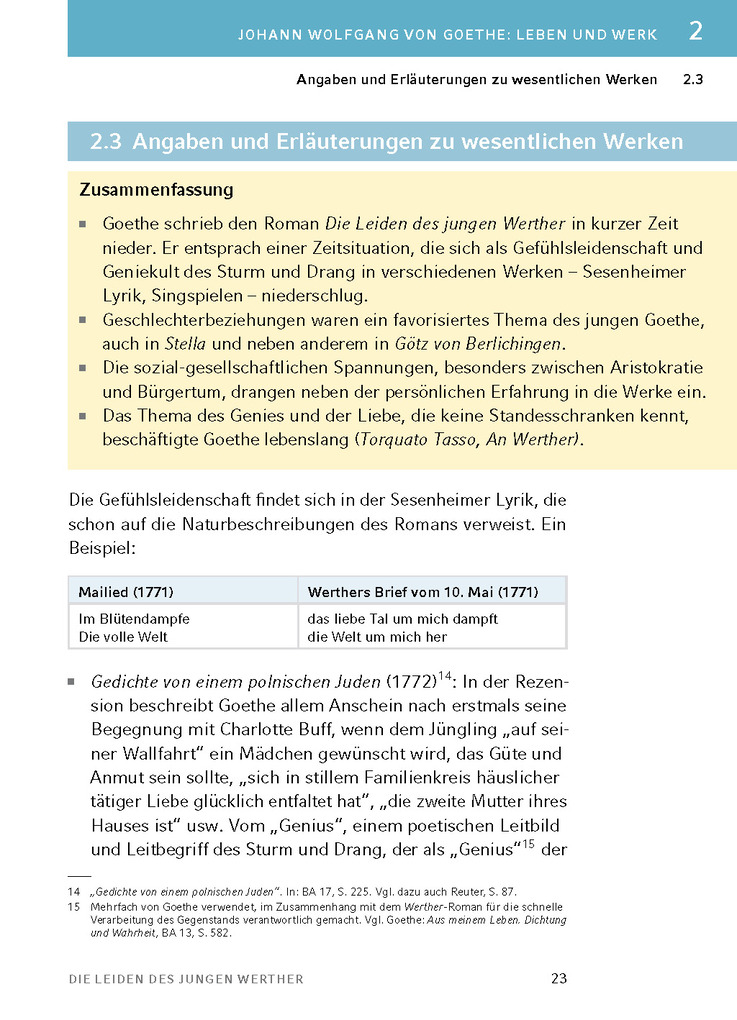 Weitere Ansicht: Die Leiden des jungen Werther von Johann Wolfgang von Goethe - Textanalyse und Interpretation | Johann Wolfgang von Goethe