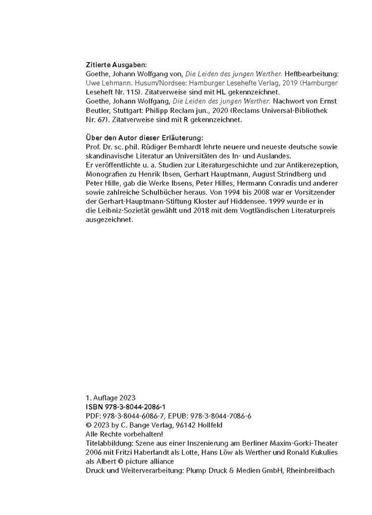 Weitere Ansicht: Die Leiden des jungen Werther von Johann Wolfgang von Goethe - Textanalyse und Interpretation | Johann Wolfgang von Goethe