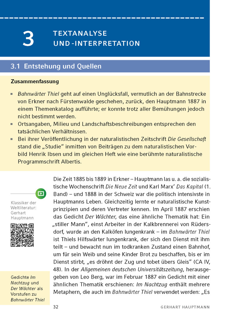 Weitere Ansicht: Bahnwärter Thiel von Gerhart Hauptmann