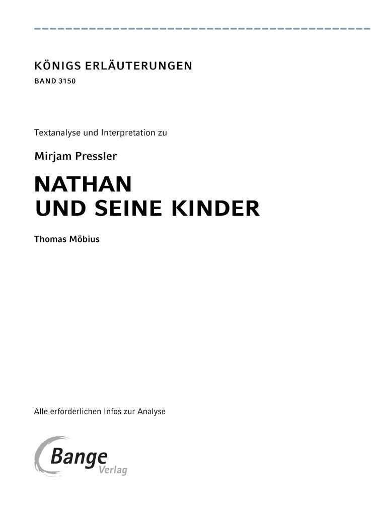 Weitere Ansicht: Nathan und seine Kinder von Mirjam Pressler | Mirjam Pressler