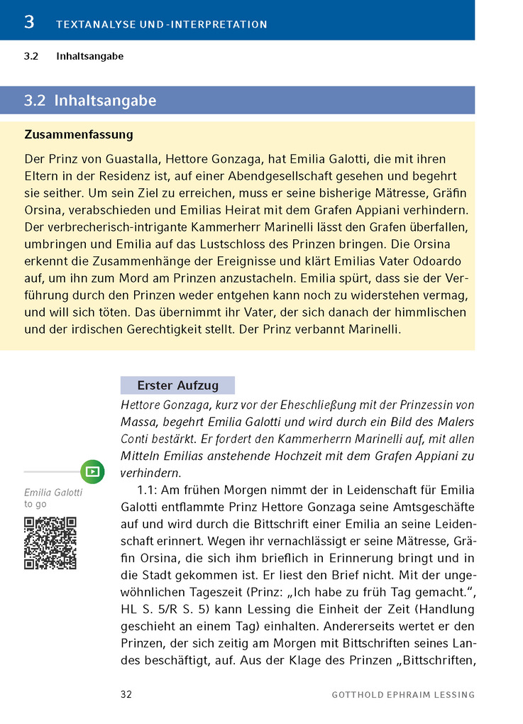 Weitere Ansicht: Emilia Galotti von Gotthold Ephraim Lessing