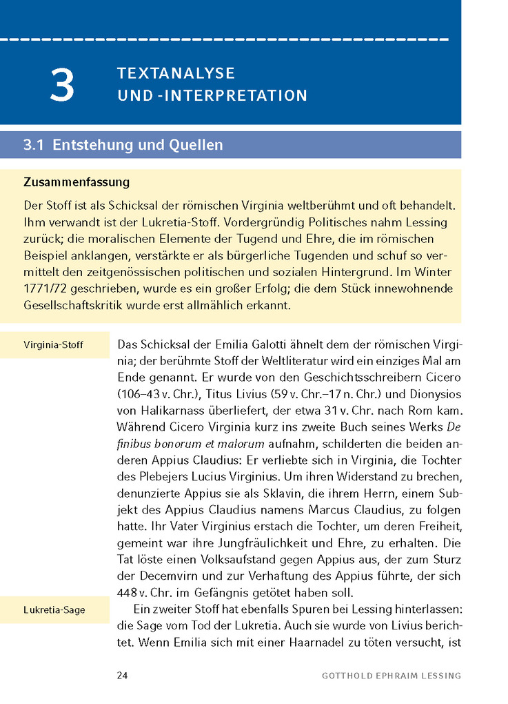 Weitere Ansicht: Emilia Galotti von Gotthold Ephraim Lessing