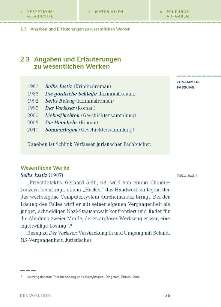 Weitere Ansicht: Der Vorleser von Bernhard Schlink