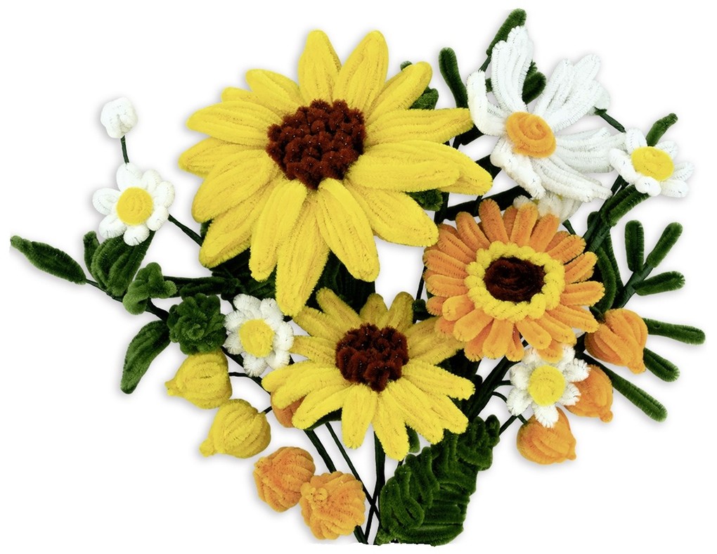 Weitere Ansicht: URSUS Erwachsenen-Bastelsets DIY-Set Chenilledraht Blumen "Gelb"