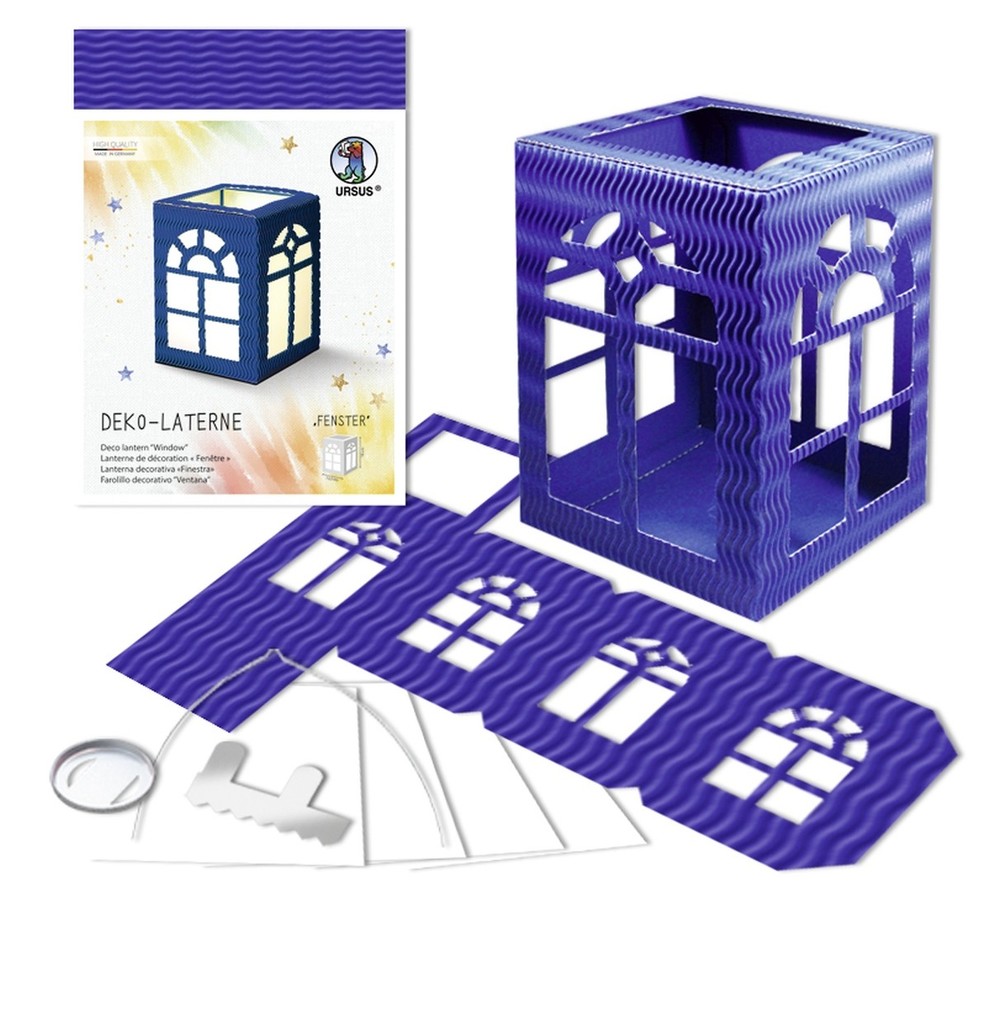 Weitere Ansicht: URSUS Laternenzeit Deko-Laterne "Fenster", mittelblau