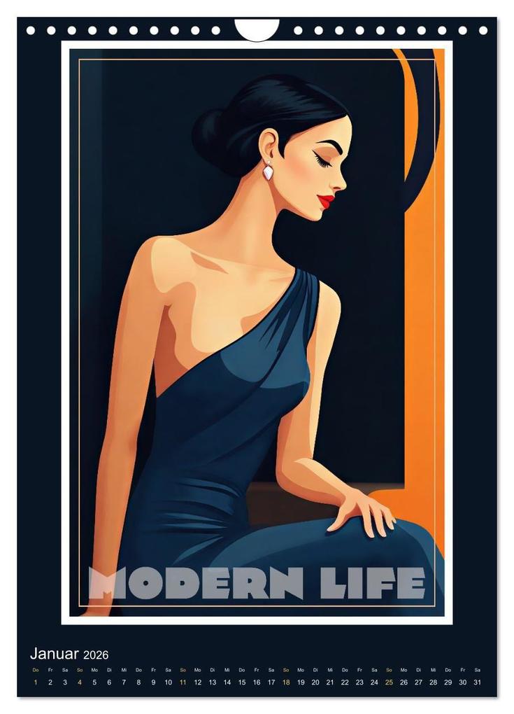 Weitere Ansicht: Art-Déco Vintage-Poster (Wandkalender 2026 DIN A4 hoch), CALVENDO Monatskalender | Calvendo, Werner Braun